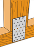 Пластина перфорована для кріплення дерев'яних конструкцій 100x200x2,0мм, LP-21