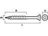 Шуруп для кріплення терасної дошки 4,8x75мм CORRSEAL потай TX20 ESSVE (арт.648575), (упаковка 250шт)